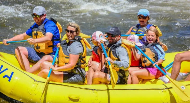 family paddling down Upper Colorado River