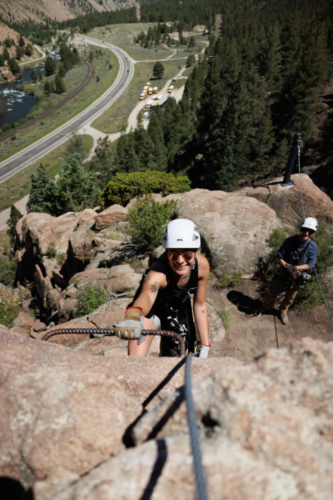 Rock climbing in the Colorado Mountains.