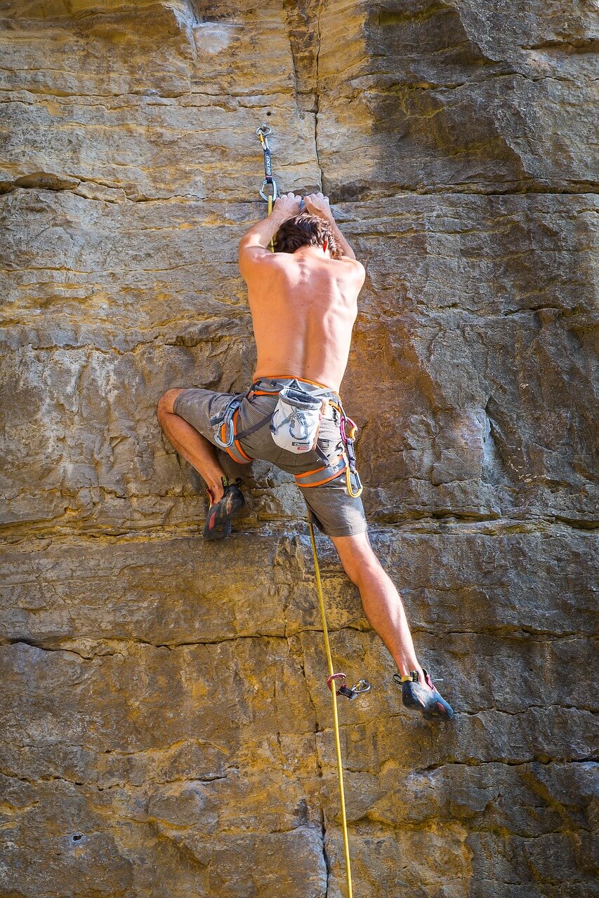 man climbing