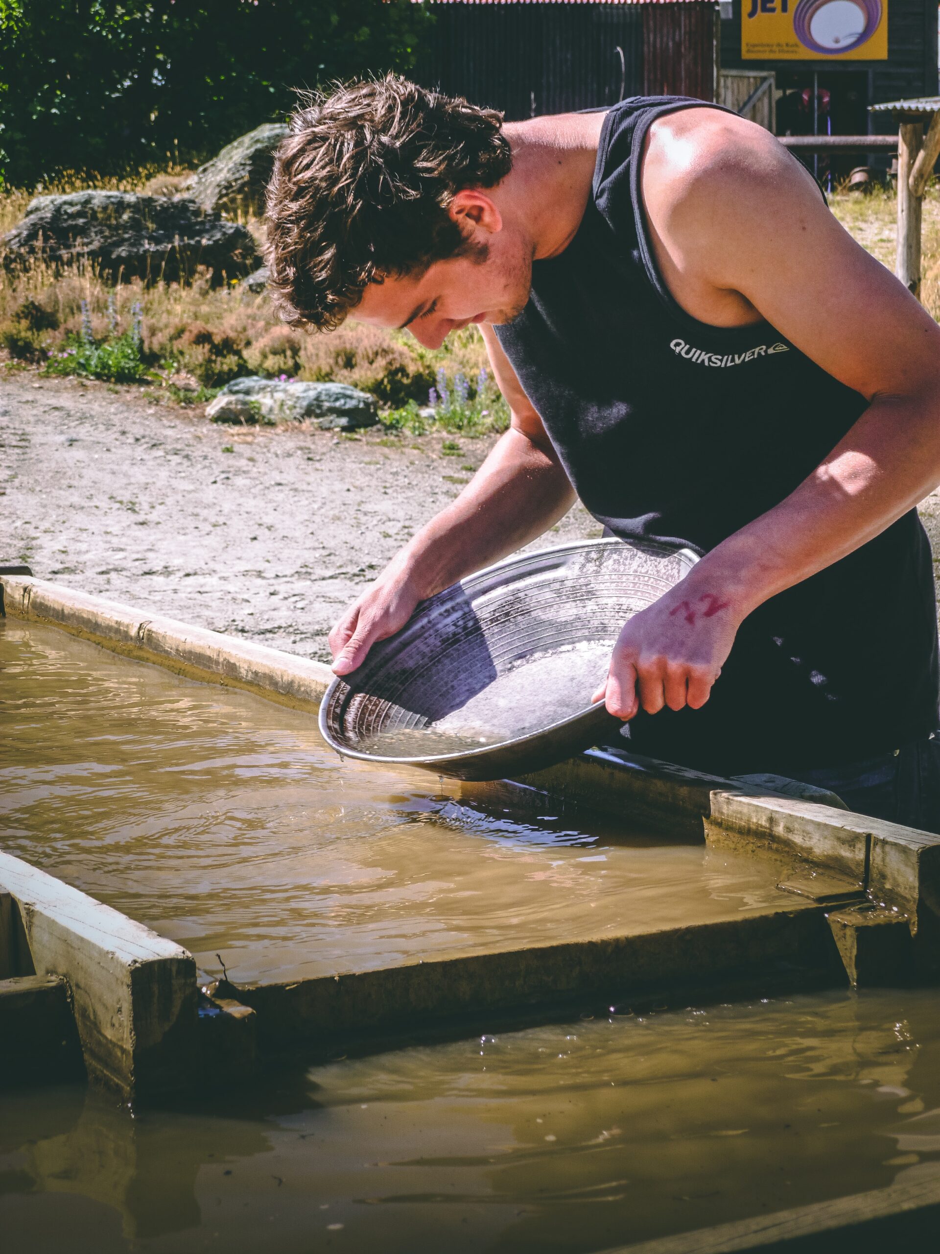Man panning for gold