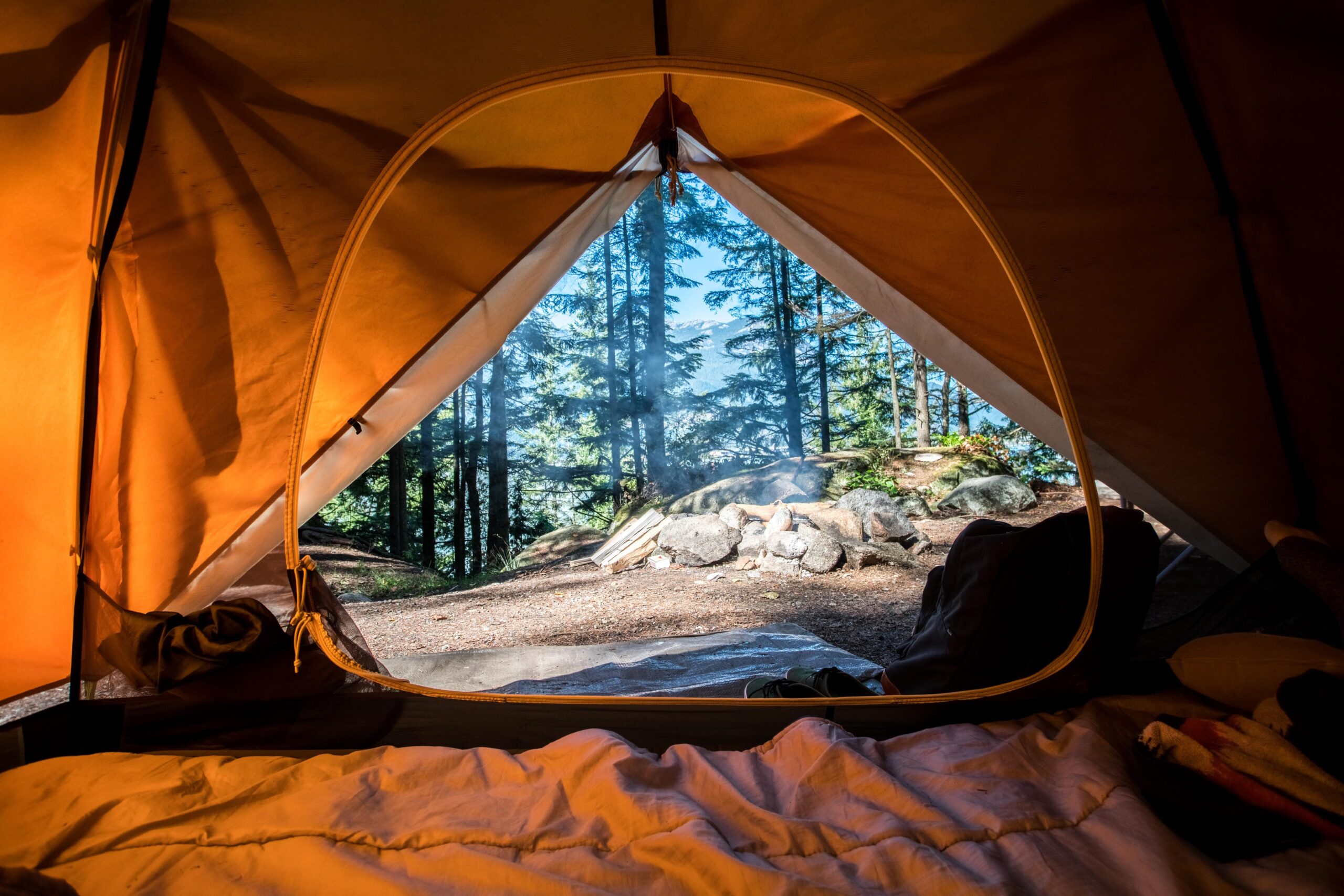 Tent camping with views