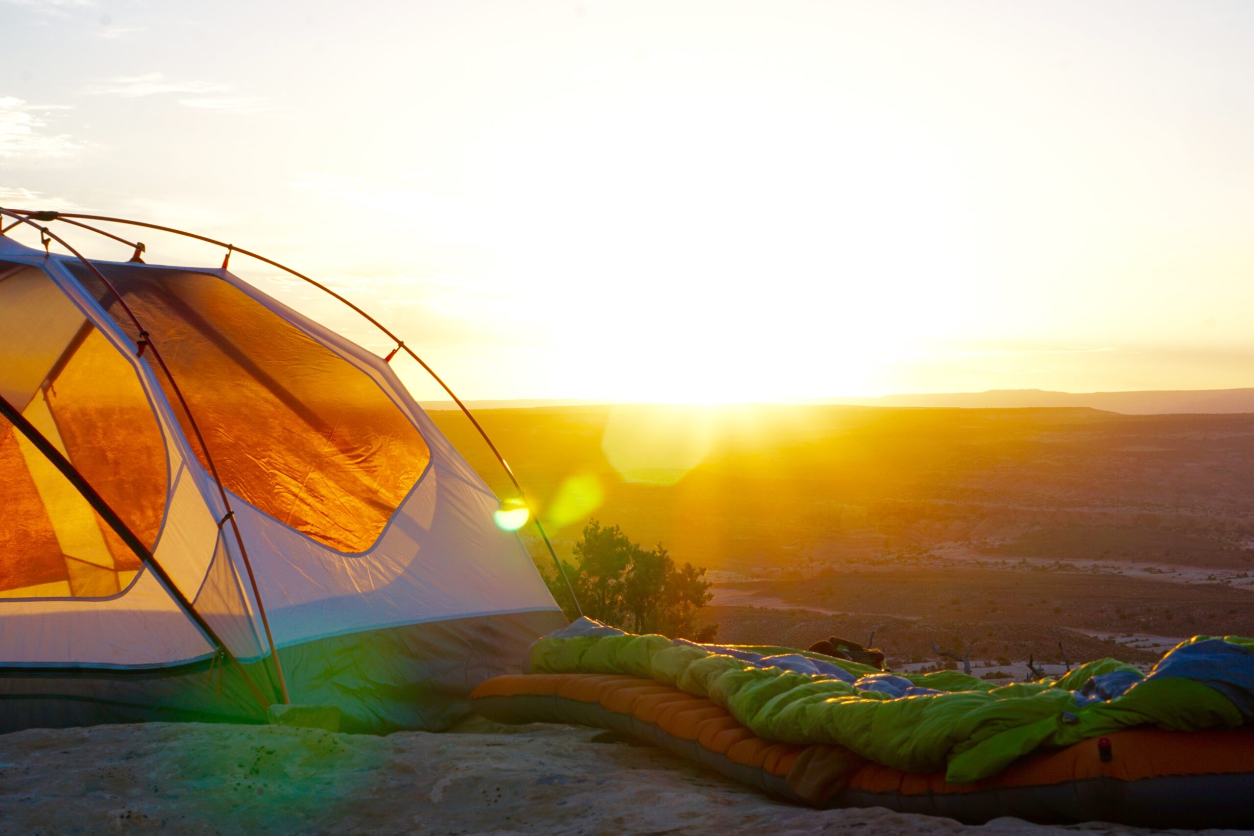tent at sunrise