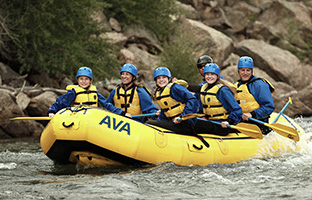 Group on a Colorado float trip going at a relaxing pace.