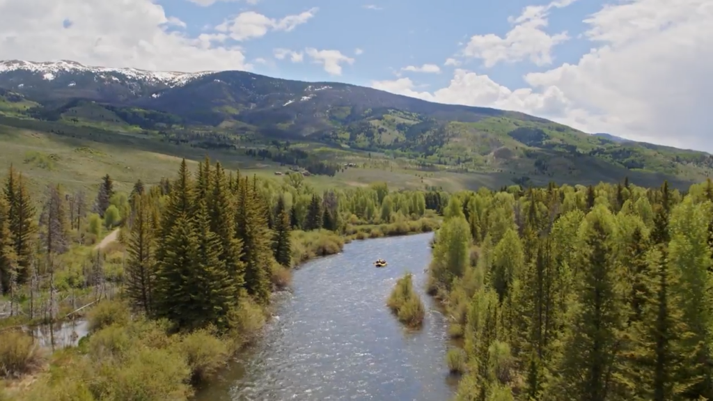 View of the Blue River outside of Breckenridge, Colorado.