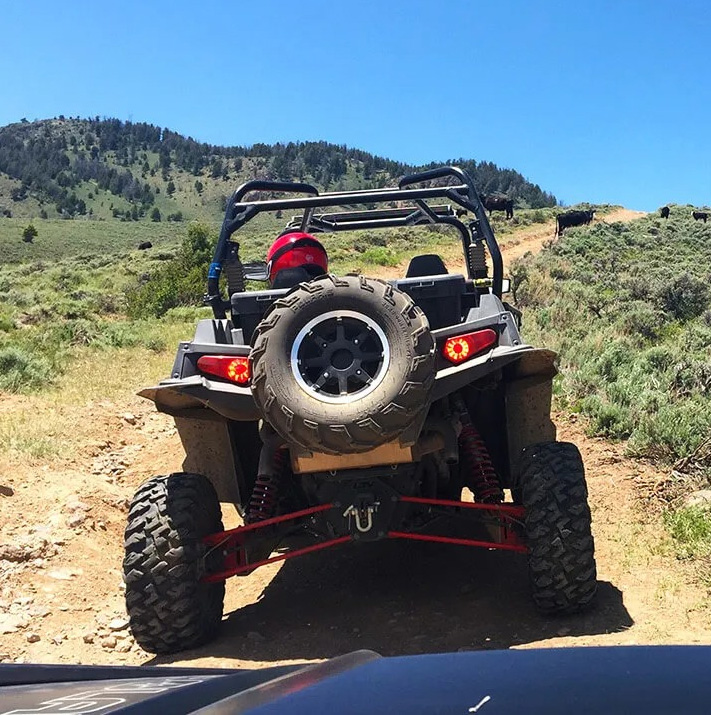 Guides surveying a trail for ATVs.