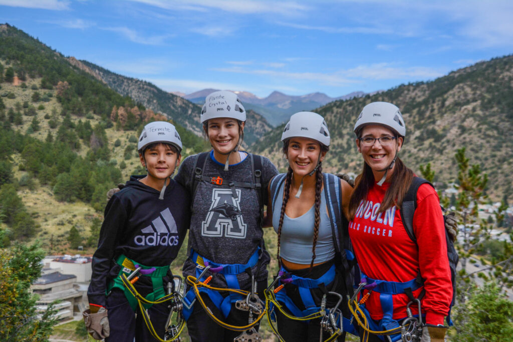 Group of women following a rock climbing adventure.