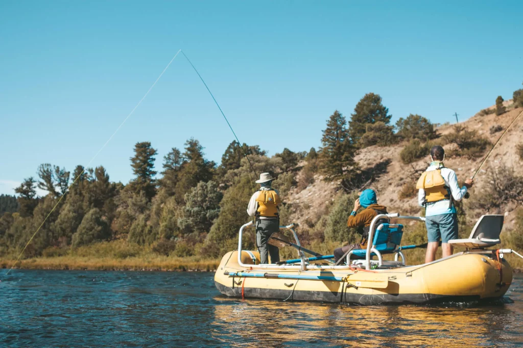 Group on a fly fishing float on the Upper Colorado River.