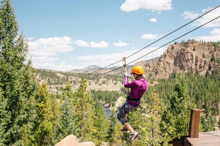 Ziplining in Colorado.