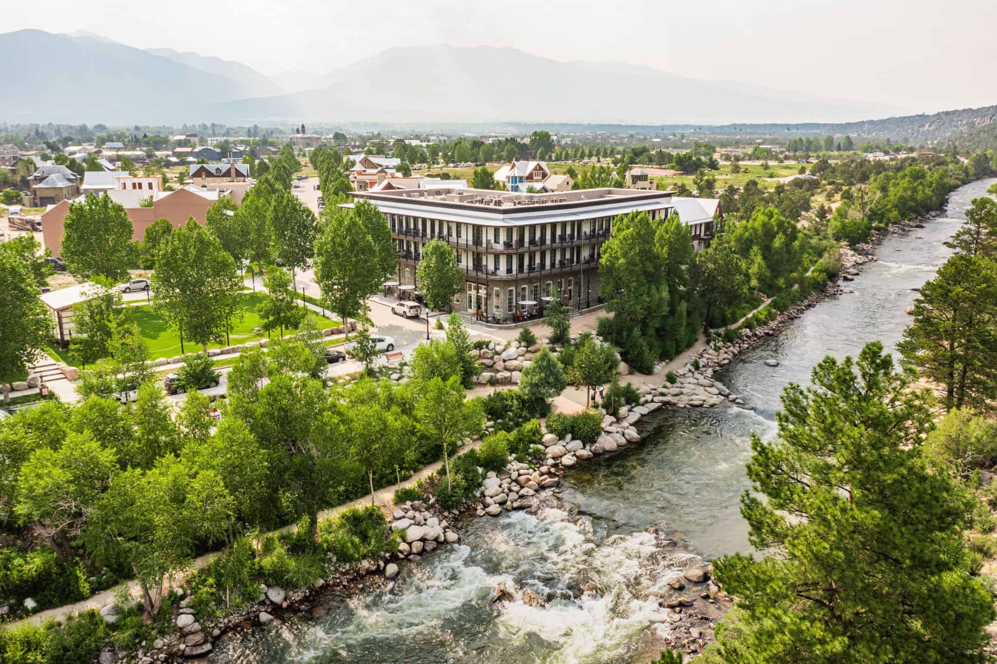 water perfect for rafting right by the surf hotel in buena vista, colorado