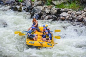 River rafters on the river.