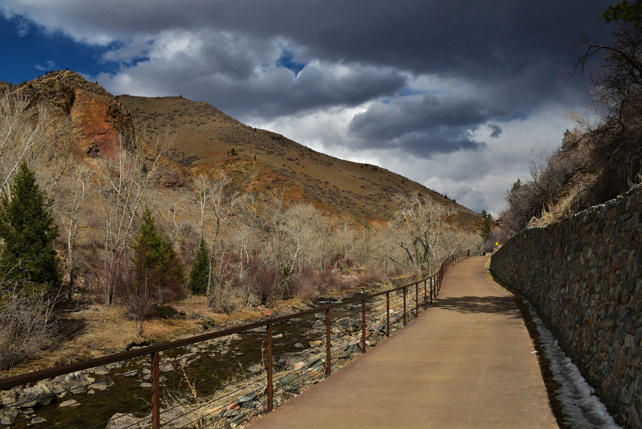 bike path and clear creek in Golden, Co