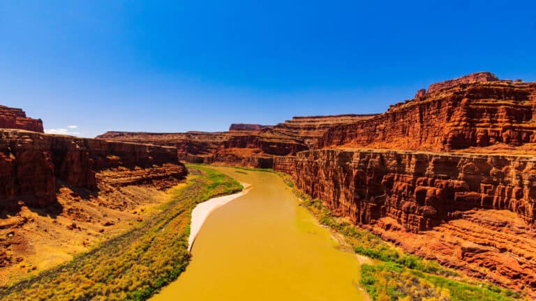 colorado river in canyonlands national park in moab