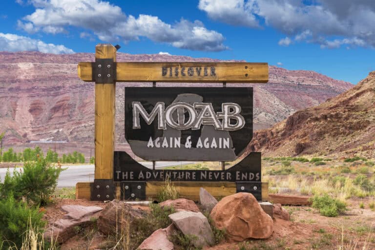 sign for the town of moab, utah